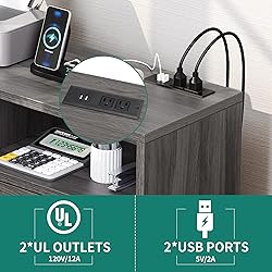 DWVO 2 Drawer File Cabinet with Charging