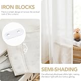 Deconovo Voile Curtains 55x72 2 Panels Linen Semi Sheer Eyelet view 5