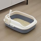 Vivo Technologies Large Open Cat Litter Tray with Raised Rim 57.5 x 44 x 19 cm