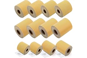 Dansib 8 Rolls 40 Yards 80, 120, 220, 320 Grit Psa Continuous Sandpaper Roll 2-3/4" Wide Longboard Sandpaper Self-Adhesive Sand Paper Automotive Woodworking Hand Sanding Block