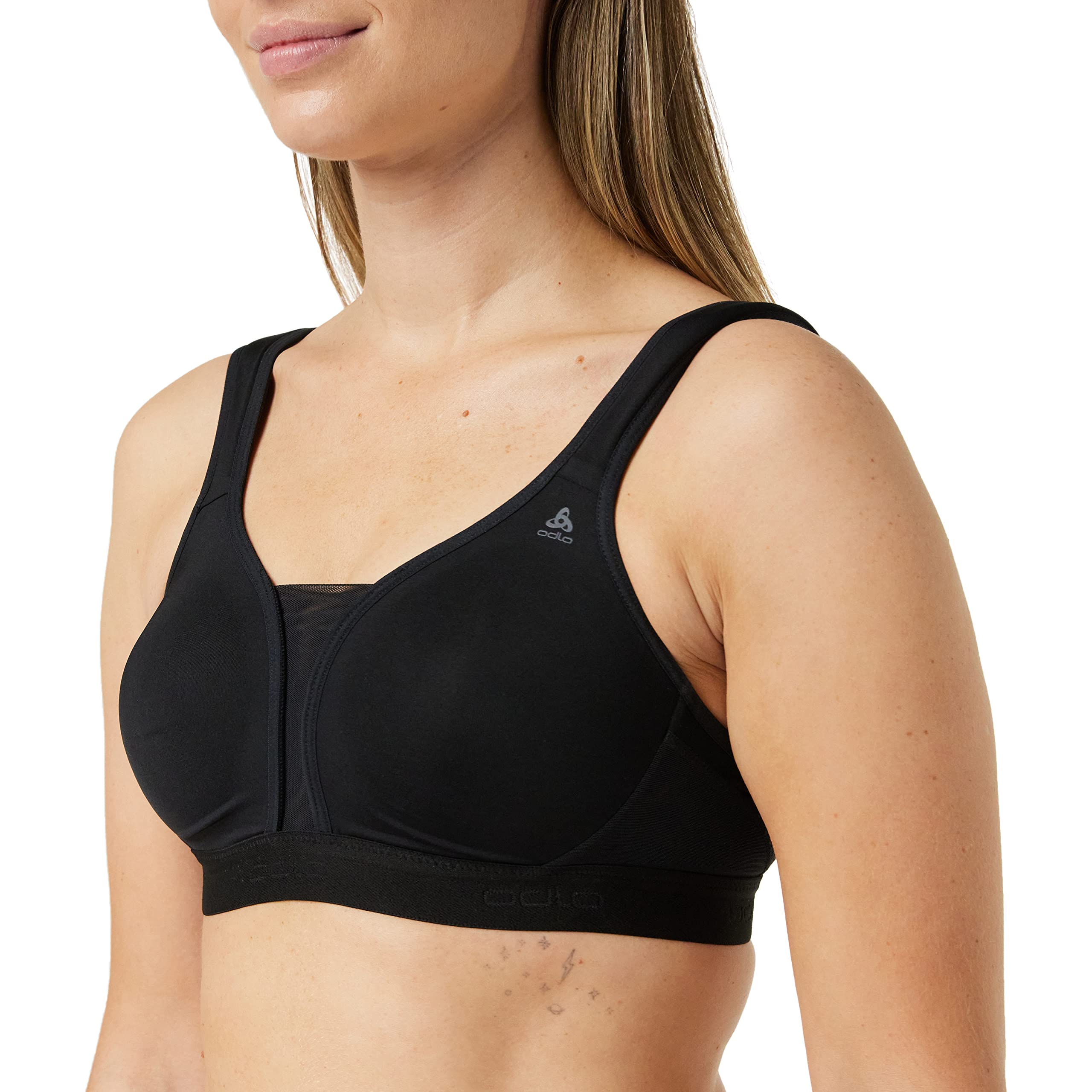 ODLO Women's Padded HIGH D-Cup Sports Bra, Black, 90