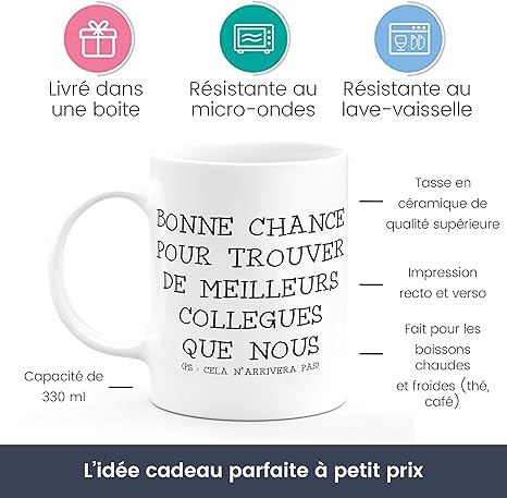 Idee Cadeau Meilleure Amie Beau Frere Depart Collegue Travail Pour Noel Bichette Shop Mug Humour Tasse A Cafe Cadeau Rigolo Original Humoristique Fun A Message Pour Femme Et Homme Collegues Tasses Mugs