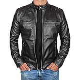 Blingsoul Leather Jackets For Men - Real Lambskin Motorcycle Style Mens Leather Jacket