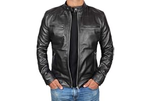 Blingsoul Leather Jackets For Men - Real Lambskin Motorcycle Style Mens Leather Jacket