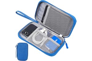 CAAORDKSO Travel Cord Organizer - Electronics Organizer Case, Cable Organizer Bag Pouch Waterproof Portable Accessories Case for Cord, Charger, Phone, Power Bank, Earphone (Blue)