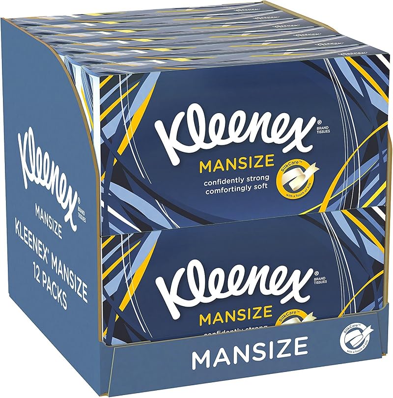 Kleenex Mansize Tissues 12 Box Pack 1080 Tissues Total 2 Ply