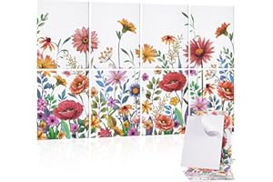 Tutmyrea 8 Pack Art Acoustic Panels, 48"X32" Self-adhesive Soundproof Wall Panels, Decorative Sound Absorbing Panels, Acoustic Treatment for Studio Home ​Office (Blooming Colorful Flowers)