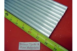 STONER METALS 10 Pieces 3/8" Aluminum 6061 Round Rod 18" Long T6511 .375 Solid Lathe Bar Stock