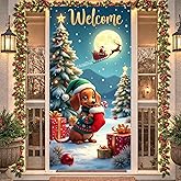 Christmas Door Cover Decorations Dachshund Dog Christmas Door Banner Welcome Sign Xmas Tree Dog Door Hanging Wall Banner Photo Booth Prop for Xmas New Year Winter Holiday Indoor Outdoor Decor Supplies