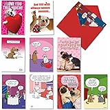 NobleWorks 10 Assorted Box Set Hysterical Valentine's Day Greeting Cards w/5 x 7 Inch Envelopes (10 Designs, 1 Each) Animal A