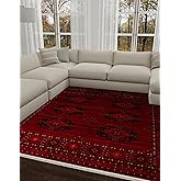 Unique Loom Tekke Collection Area Rug - Khabour (10' Square Red/Black)