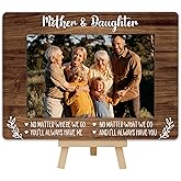 DETIHO Mother & Daughter 4x6 Photo Frame, Mom Wooden Picture Frame with Easel Stand, Mother Daughter Gifts for Table Decor Display -C08