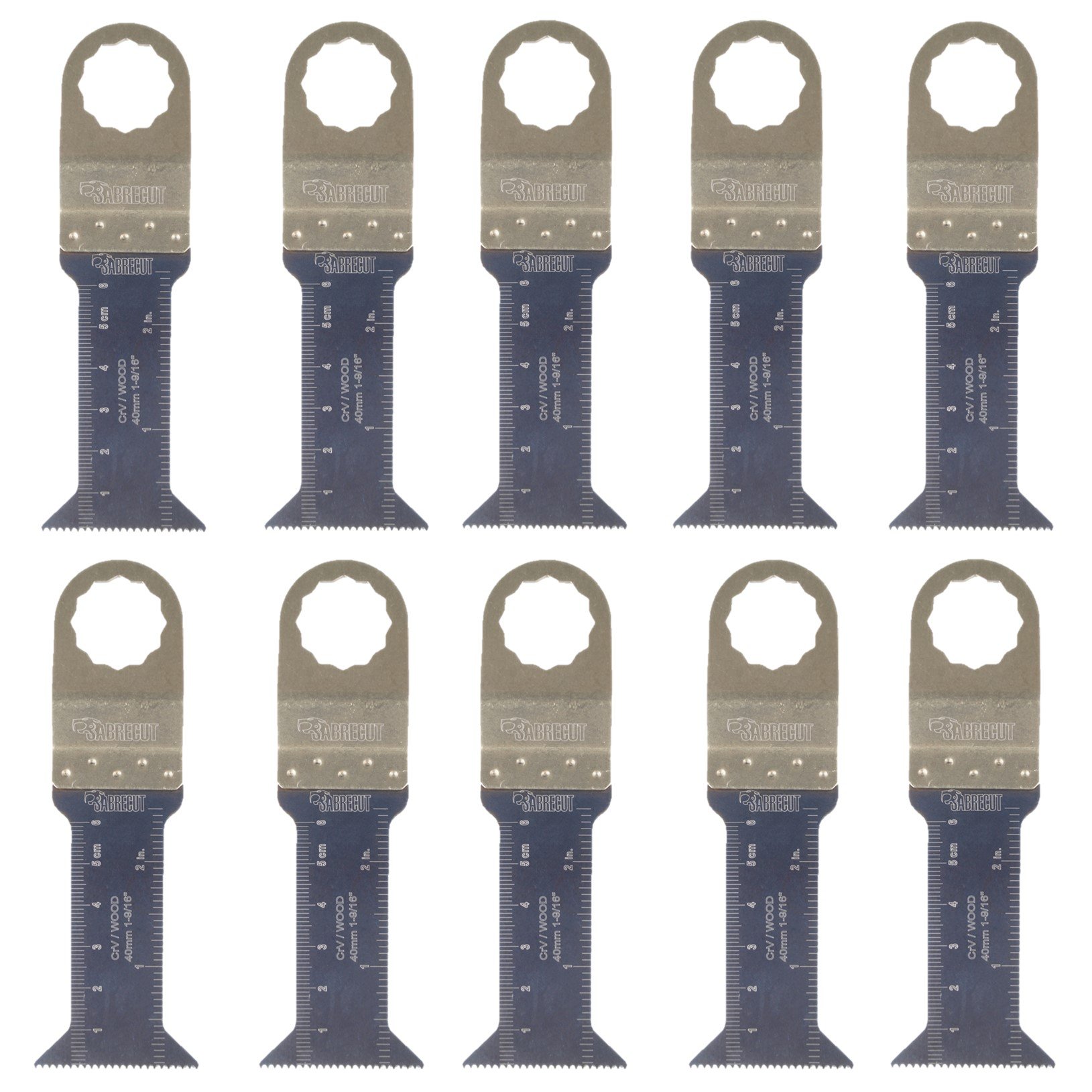 10 x SabreCut SC44L_10 44mm x 68mm Fine Wood Blades Compatible with Fein SuperCut and Festool Vecturo (Non-StarLock) Oscillating Multitool Multi Tool Accessories