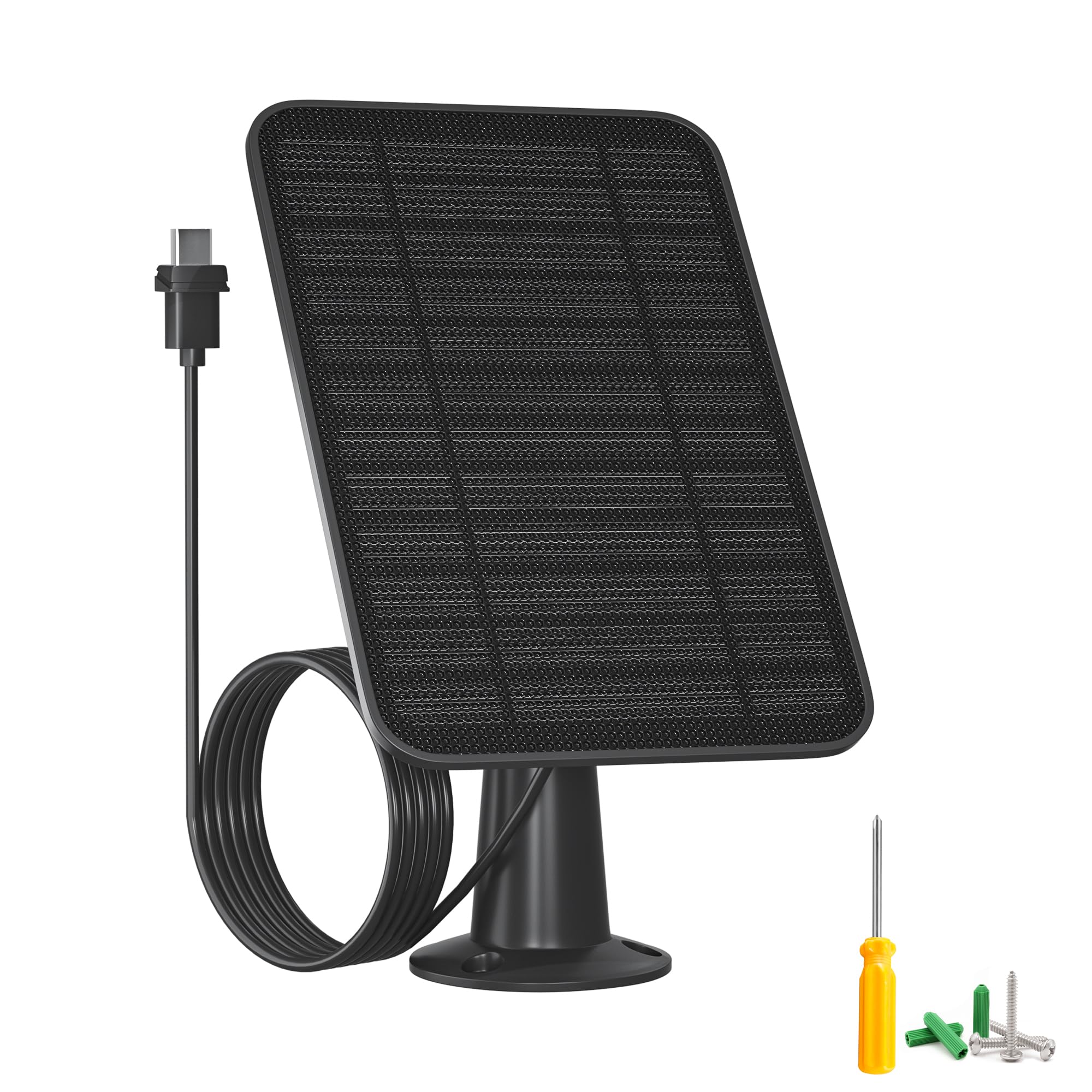 Photo 1 of 5W Solar Panel for Blink Camera Outdoor, Solar Panel Charger with Battery Compatible with New Blink Outdoor 4 (4th Gen) Camera, with 13.1ft Cable, IP65 Weatherproof, Includes Secure Wall Mount, 1 Pack