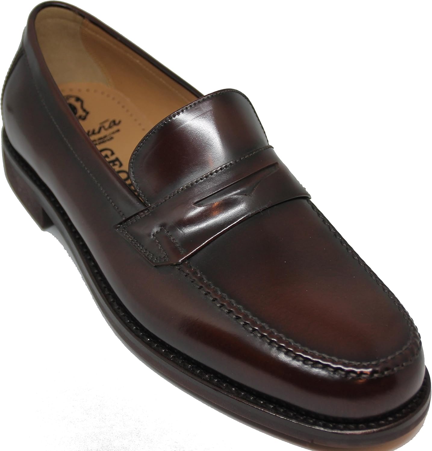 3524.Zapato mocasín Cosido a Mano; en Inca Mallorca,Piel