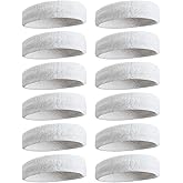 Sweatbands Sports Headband for Men & Women, Moisture Wicking Hairband Athletic Towel Headbands Cotton Head Sweat Bands for Running, Cycling, Yoga, Spa