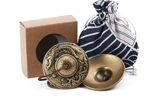Homelavie Tibetan Tingsha Cymbals Meditation Chime Bells 2.5" Dragon and Phoenix with Embossed Bell with Gift Box Drawstring Cloth Bag for Sound Healing, Yoga, Stress Relief Meditation Instruments