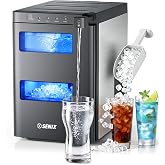 2-in-1 Nugget Ice Maker &amp; Water Countertop, 33Lbs/Day, Chewable Pellet | 8 Mins Rapid Cooling, Self-Cleaning, Dual Windows, Portable for Home Bar Kitchen Party RV