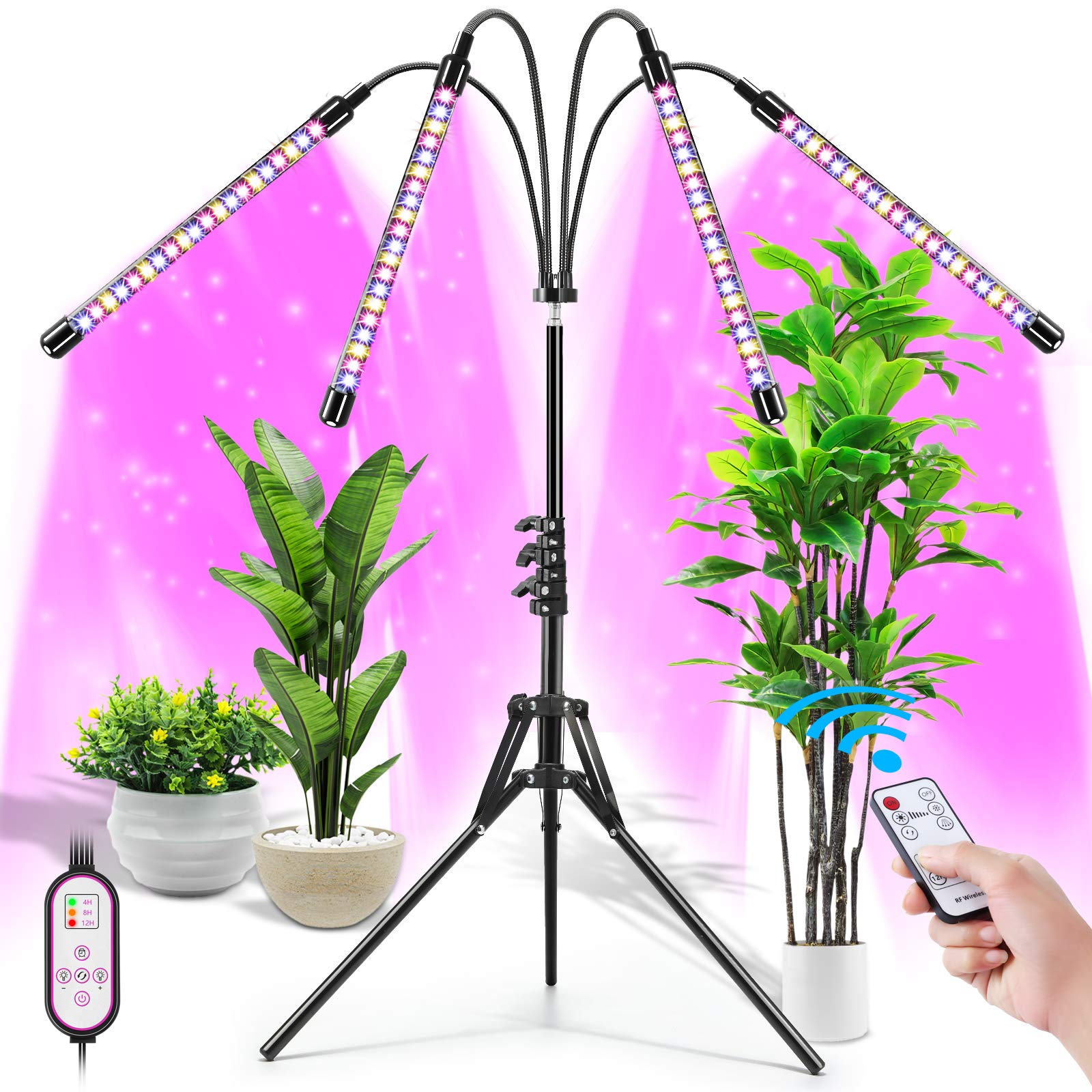 Mua Plant Grow Light with Adjustable Tripod Stand (14"-63"), 4 Head ...