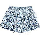 DIOTSR Mens Graphic Print Shorts Cool Mesh Basketball Shorts Casual Flat Front Shorts Summer Drawstring