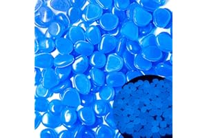 OUN NANA Glow in The Dark Fish Tank Rocks,Blue Glowing Rocks Stones Resin Glow in Dark Pebbles for Outdoor Garden, Fish Tank, Aquarium, Landscaping,Driveway Decoration,2.2 Lb
