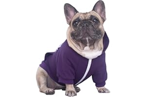iChoue I am a French Bulldog Clothes Hoodies for Dogs Puppy Frenchie Pug English Boston Terrier Bully Pitbull Sweatshirt Sweater Clothing Cold Weather Winter Coats - Dark Purple/Medium