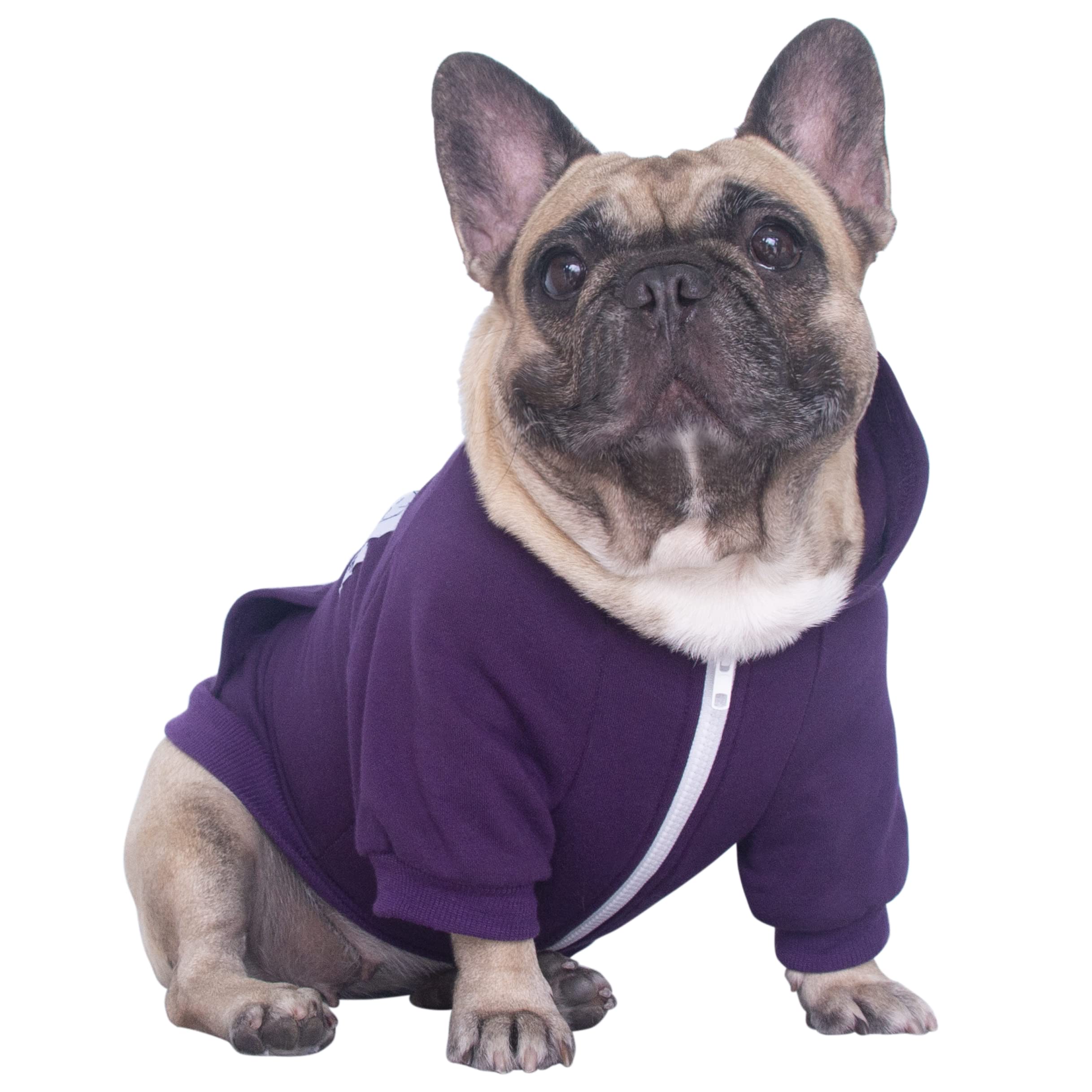 iChoue French Bulldog Frenchie Clothes Hoodies For Dogs Pug English Boston Terrier Bully Pitbull Corgi Sweatshirt Sweater Clothing - Dark Purple/XLarge