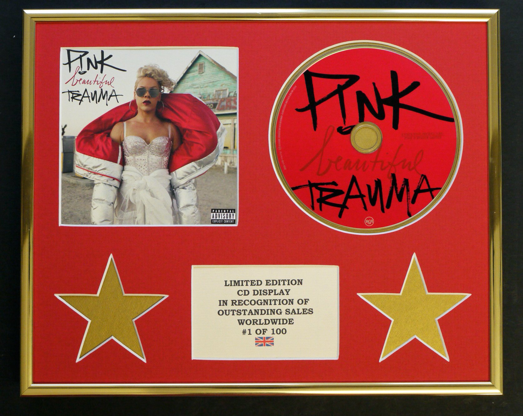 PINK/CD DISPLAY/LIMITED EDITION/COA/BEAUTIFUL TRAUMA