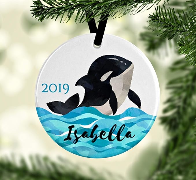 Whale Ornament, Orca Whale Ornament, Killer Whale