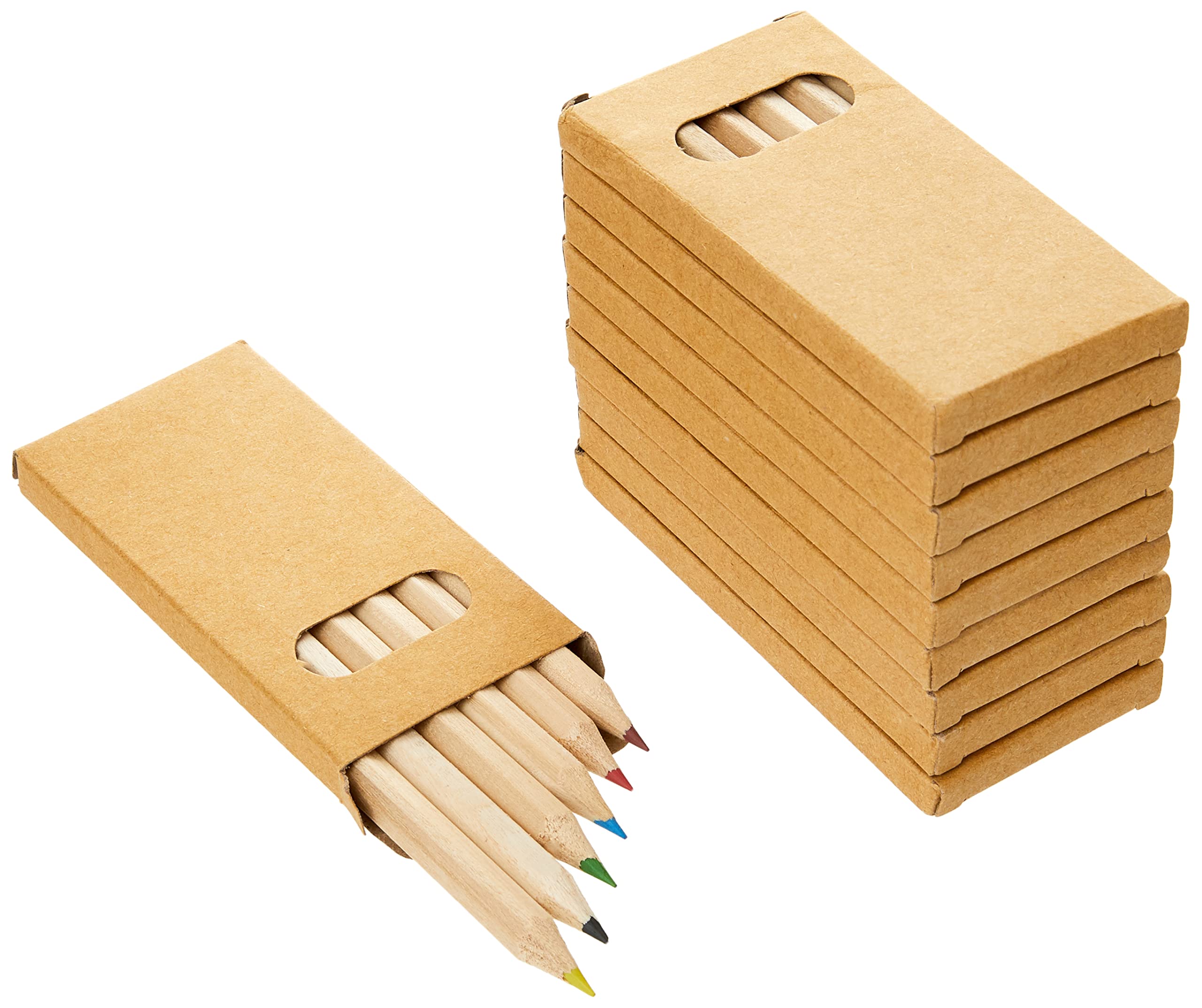 eBuyGB Colouring Pencil Crayons, Kids Party Bag/Loot Toy Wedding Favour (Pack of 10),Brown