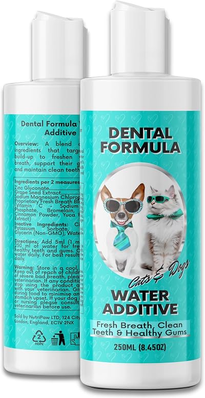 NutriPaw Dental Formula Water Additive for Dogs & Cats - Fresh Breath