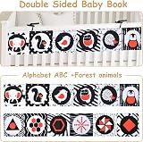 Vicloon Baby Bath Cloth Book Black White High Contrast Foldable Soft Fabric view 4