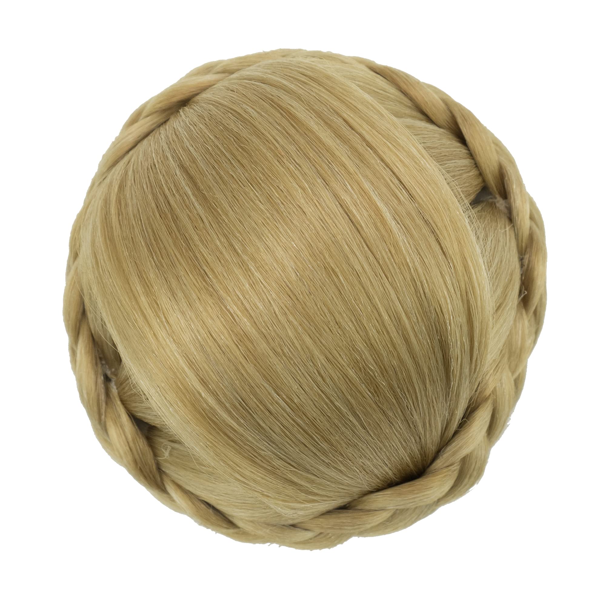 IMISSU Small Size Hair Bun Wigs Updo Styles Braided Chignon Dancer Hair Covers Donut Hairpiece Scrunchie (Ash Blonde)