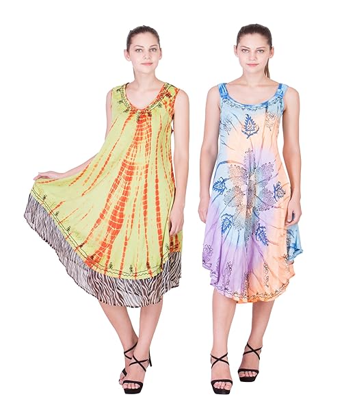 Multicoloured Maternity Maxi Dresses for Women- Pack of 2