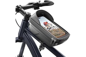 Lantazi Waterproof Bicycle/Bike Frame Bag - [1s Unlock] Bicycle Top Tube Bag[2 in 1] Bike Phone Holder, Bike Handlebar Bags f