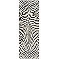 Gertmenian Indoor Boho Rug - 2x6 Runner, Non Slip, Super Strong, Ideal for High Traffic Areas in Entryway, Bedroom, Kitchen - Zebra, Black, White, 28533