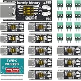 Lonely Binary 12-Pack USB-C PD Trigger 100W Decoy DIP 5-20V Screw Terminal | PD 3.0/QC, fixed 5V/9V/12V/15V/20V via DIP switch; screw terminals; breadboard pins; for ESP32; laptop, router, LED