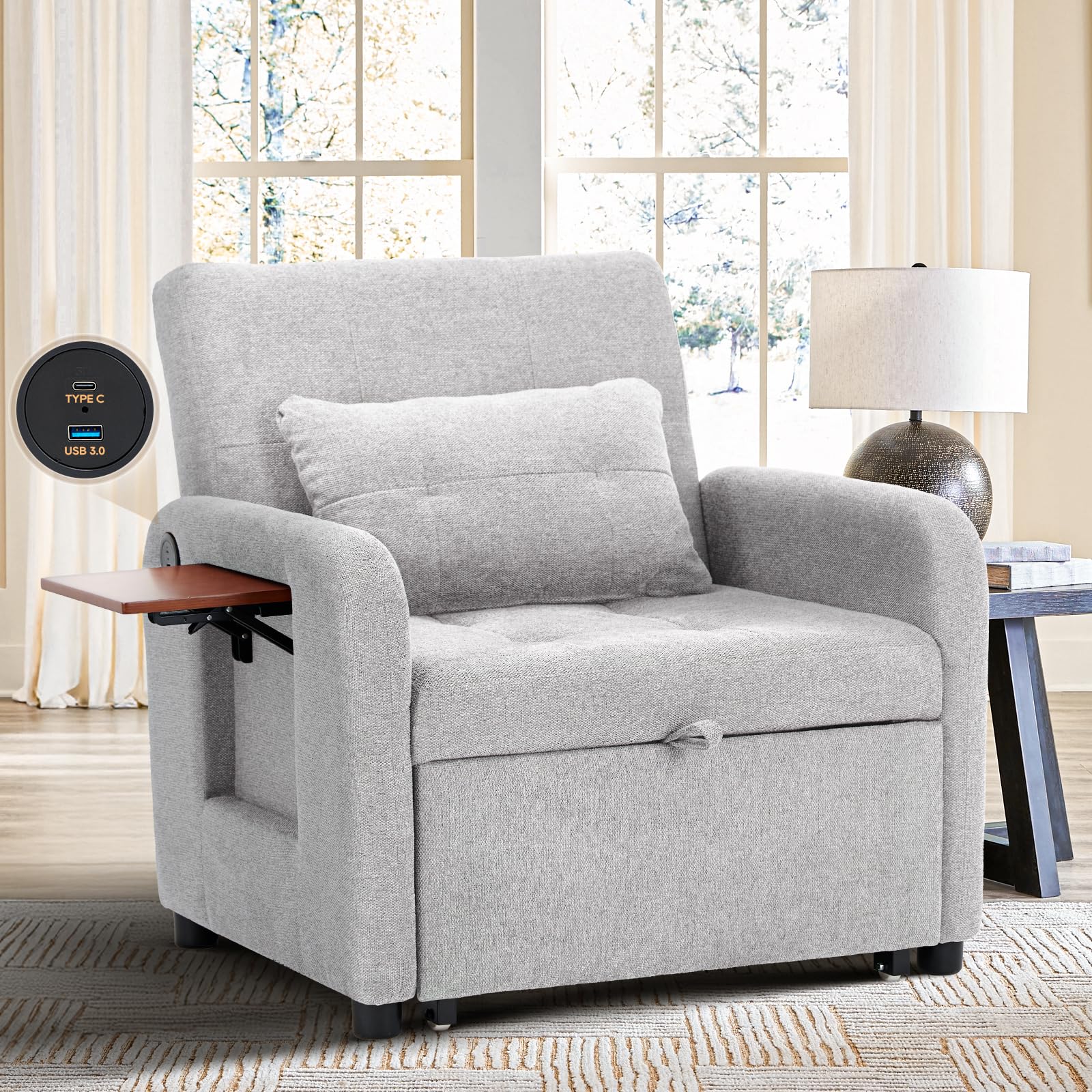 Sleeper Chair Adjustable Sofa Chair YITAHOME Sofa Bed Chair Bed