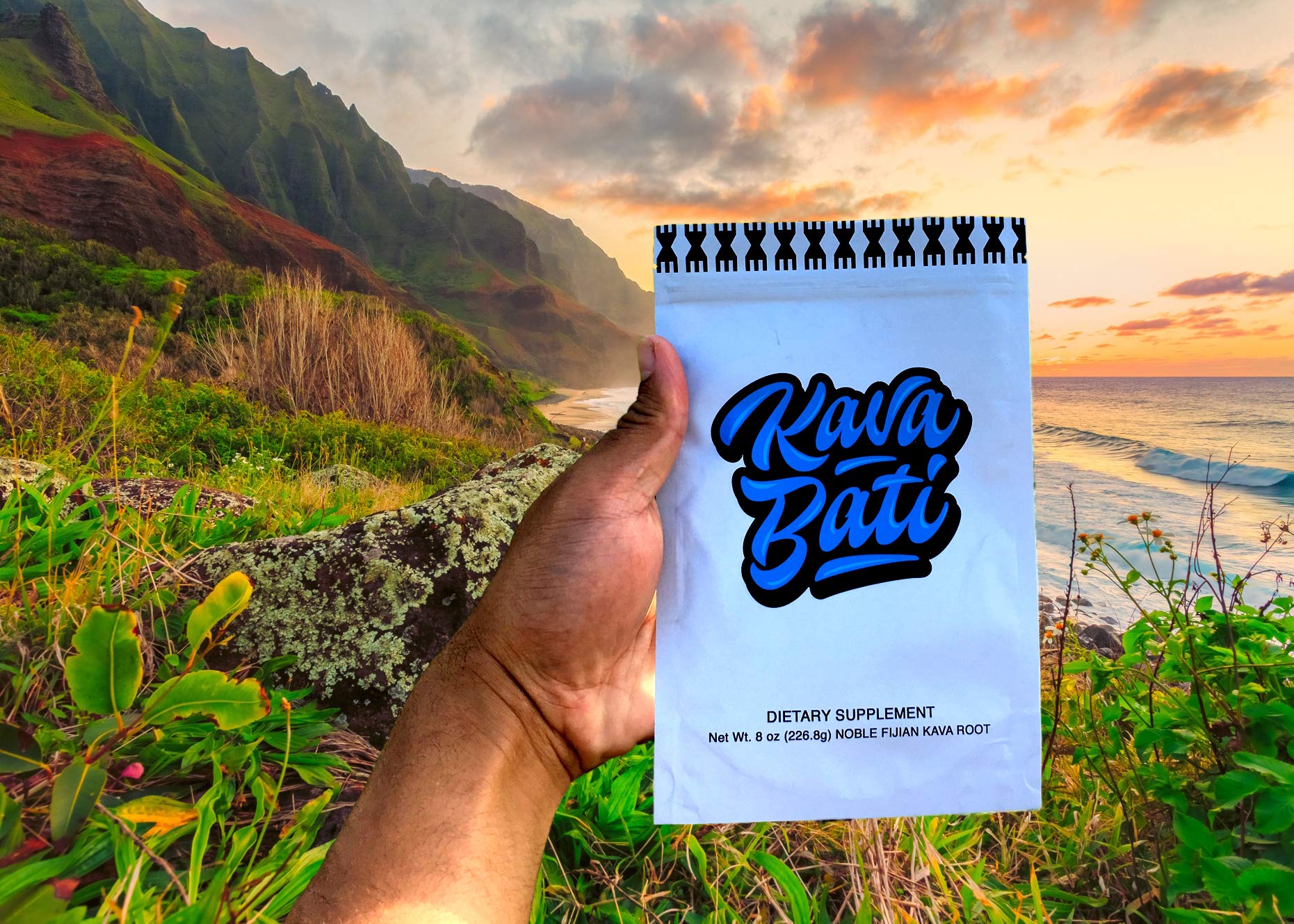 Kavafied KAVA BATI - Premium Noble Fijian Kava Root (Waka) - 8oz.