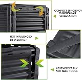 Garden Haven 300L Garden Compost Bin Black Green Eco Friendly BPA-Free Heavy view 8