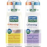 SmartMouth Activated Morning B12 &amp; Evening Melatonin Mouthwash Bundle | Dual-Solution Zinc-Activated Morning and Evening Rinse Duo for 24 Hour Bad Breath Prevention, Alcohol-Free, 16 fl oz