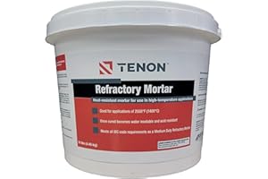 Tenon Refractory Mortar - High Temperature Mix for Fireplaces, Fire Pits, Chimneys, Parging, Brick, Clay, and More, White in Color, High Heat Resistance, Up to 2550°F (1, 10 Pounds)