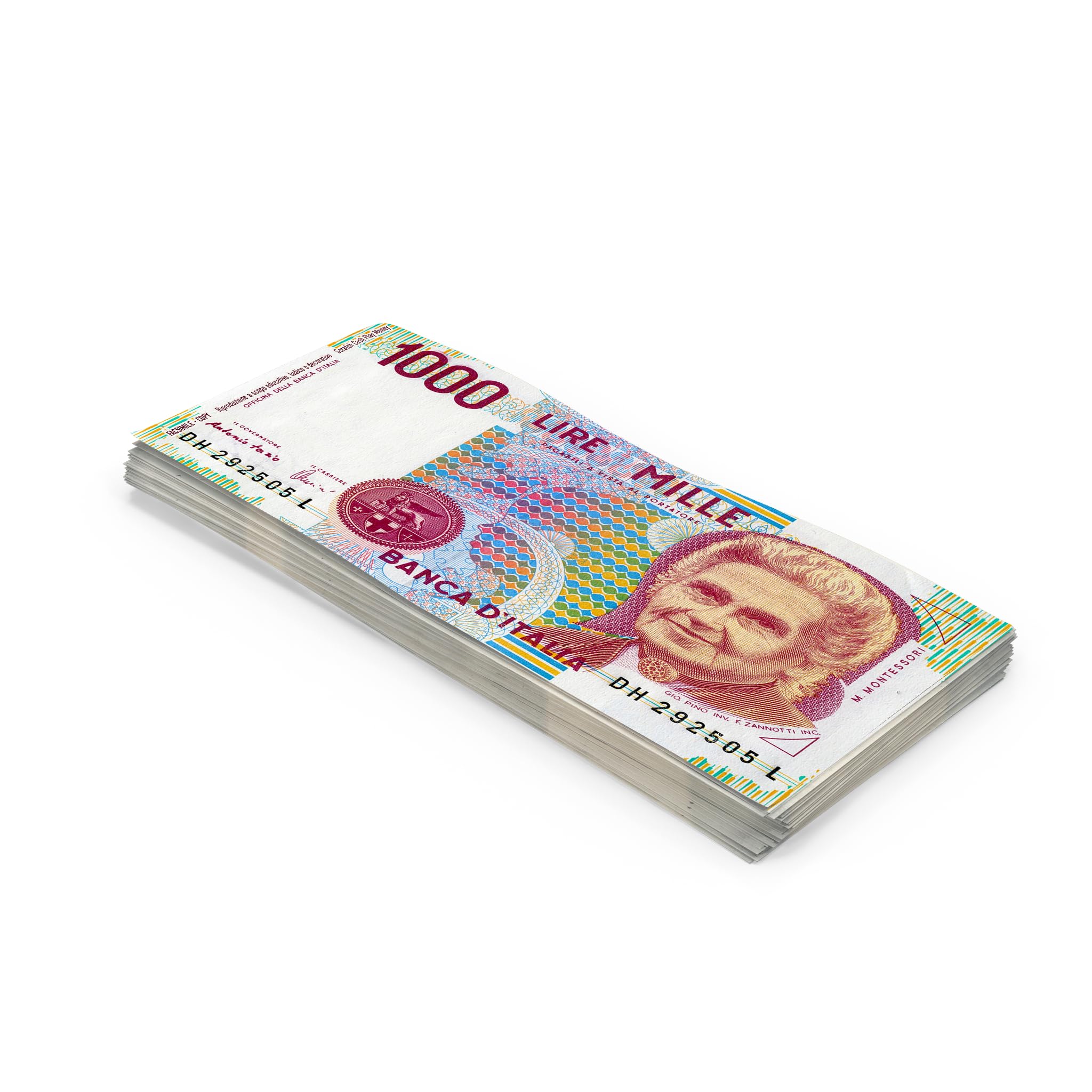 Scratch Cash 100 x ₤ 1.000 Lira Play Money (Real Size)
