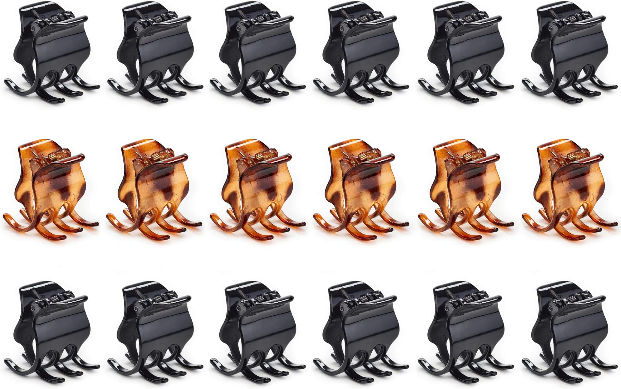 Hair Claw Clips Medium To Large Size For Women And Girls 18 Count Size, 3 Pack of 6,1.3 Inches Wide and 1.3 High, Aprox Medium to Large Clips