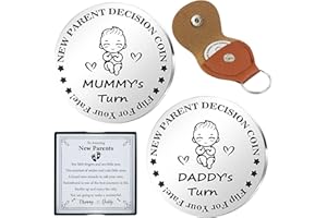 DESKINATOR Funny New Parent Decision Coin with Sweet Card – First Time Parents Gifts, Boy Mom Keepsake, Expecting Dad Token, Pregnancy Gifts for Expecting Mom, New Dad Gift First Time, Mother to Be Gift