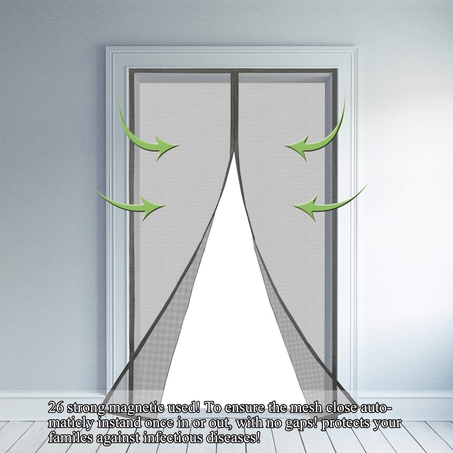TheFitLife Fly Screen for Door 100 Fibreglass Fly Mesh Net with Hook and Loop