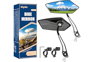 Diyife Bike Mirror, [A Pair] Aluminum HD Wide Angle Large Bicycle Rear View Mirror, 360°Adjustable Shockproof Bicycle Mirrors