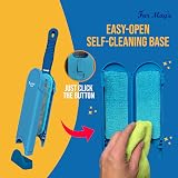 Fur Magic Pet Hair Remover Brush with Easy Open Self-Cleaning Base Blue view 2