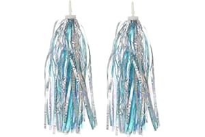 Kids Children Scooter Streamers Bike Handlebar Colourful Streamers Pom-pom Pair Bicycle Grips Sparkle Tassel Ribbon Baby Carr