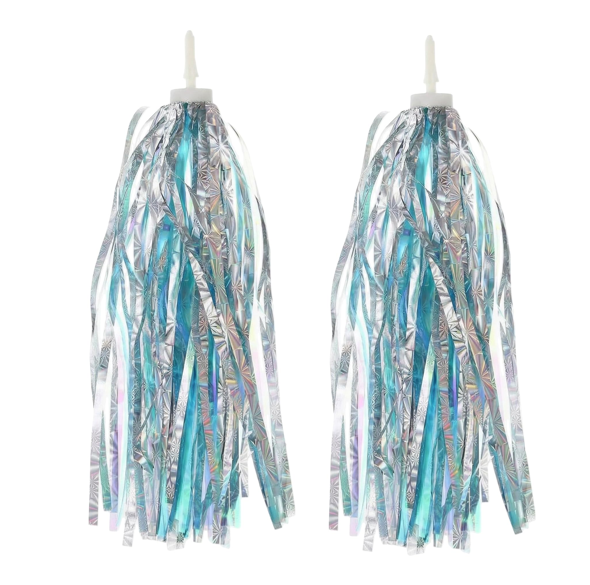 echo-ove Kids Children Scooter Streamers Bike Handlebar Colourful Streamers Pom-pom Pair Bicycle Grips Sparkle Tassel Ribbon Baby Carrier Accessories for Girls Boys (Blue)